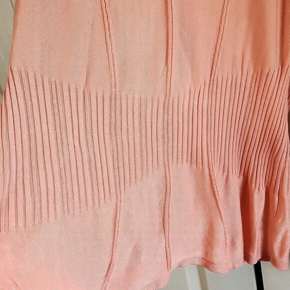 Jones New York Womens Salmon Colored Sweater Size 2X Lightweight Button Front - Picture 3 of 10